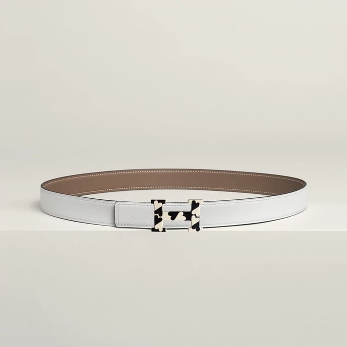 H Email Coeur Belt Buckle & Reversible Leather Strap 24 MM