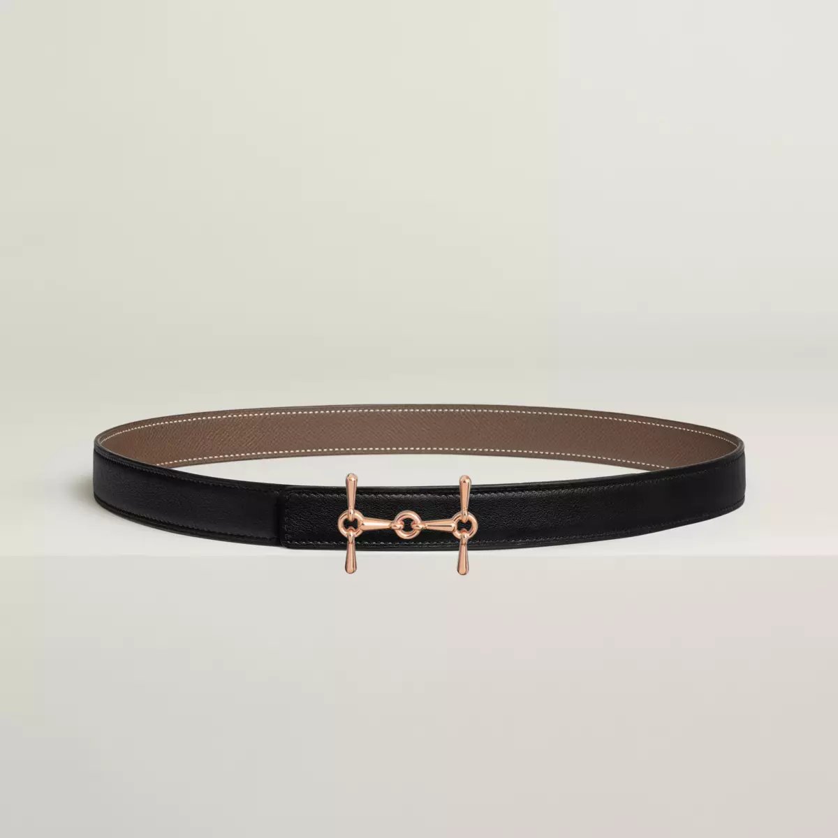 H Equestre belt buckle & Reversible leather strap 24 mm