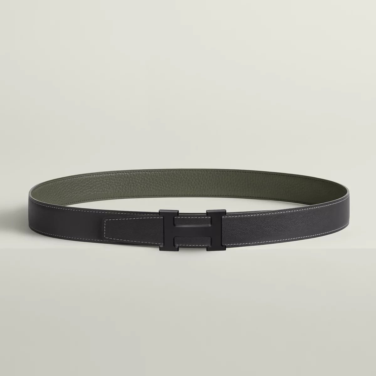 H belt buckle & Reversible leather strap 32 mm