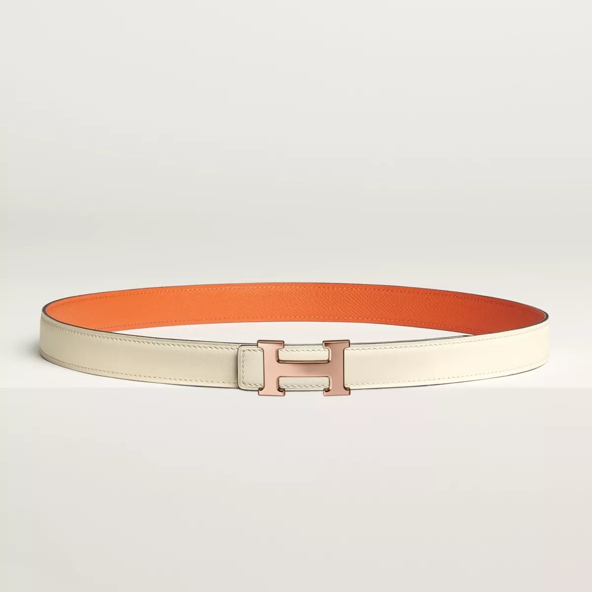 Mini H belt buckle & Reversible leather strap 24 mm