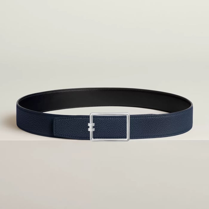 Tube H Belt Buckle & Reversible Leather Strap 38 MM