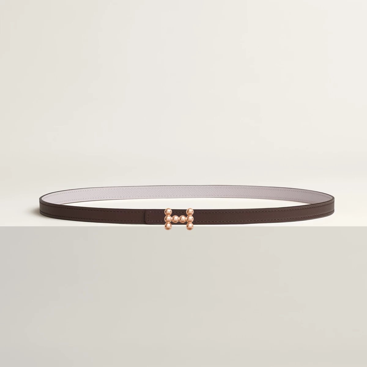 Bubble belt buckle & Reversible leather strap 13 mm