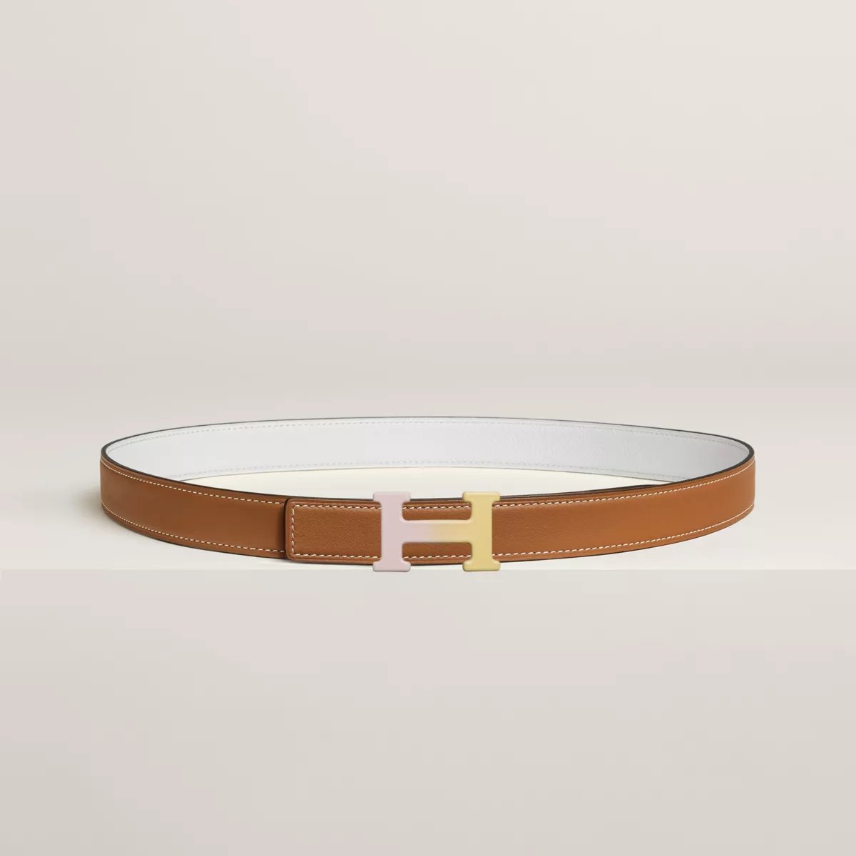 H Email Fusion belt buckle & Reversible leather strap 24 mm