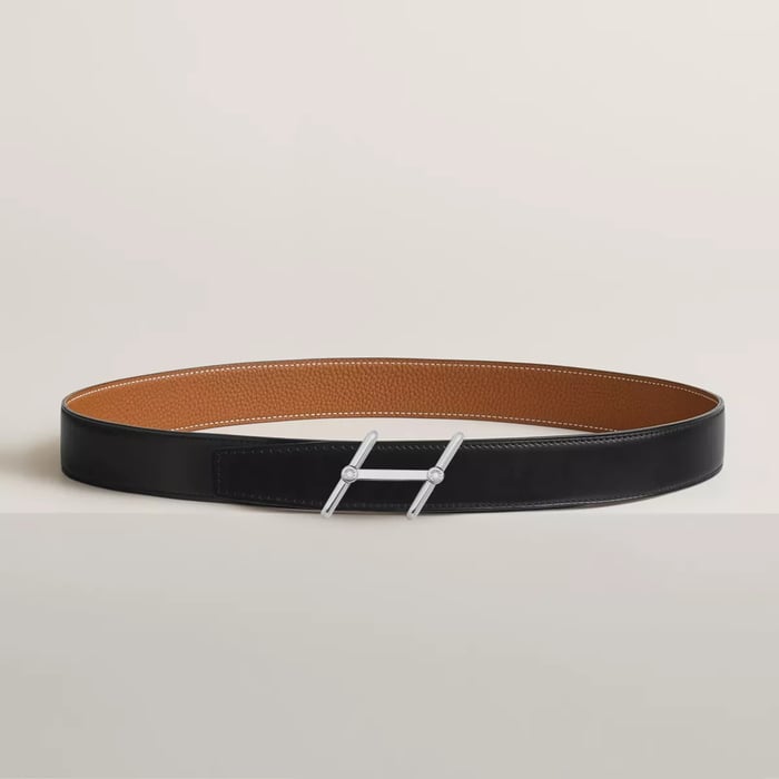 Swing Belt Buckle & Reversible Leather Strap 32 MM