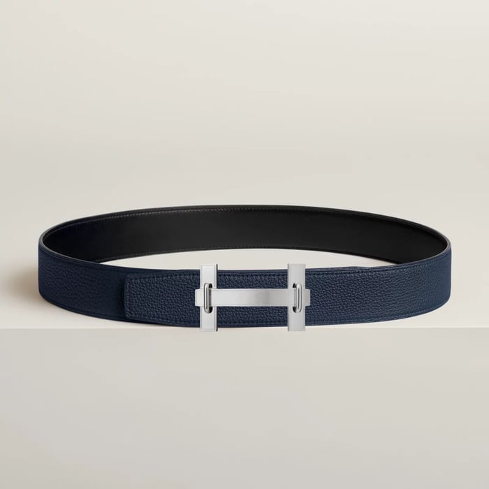H Jumping Belt Buckle & Reversible Leather Strap 38 MM