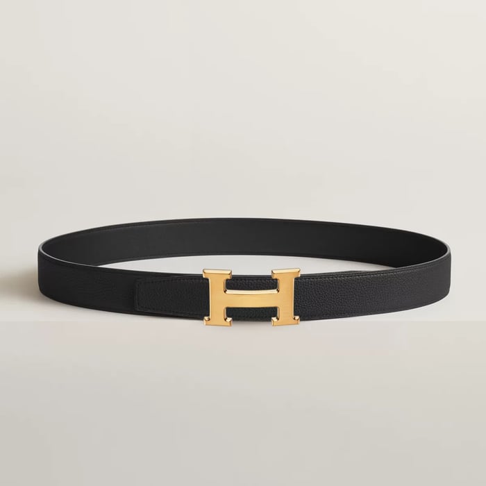 H Belt Buckle & Reversible Leather Strap 32 MM