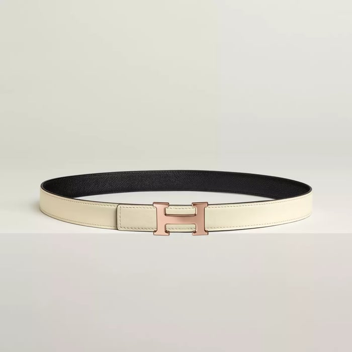 Mini H Belt Buckle & Reversible Leather Strap 24 MM