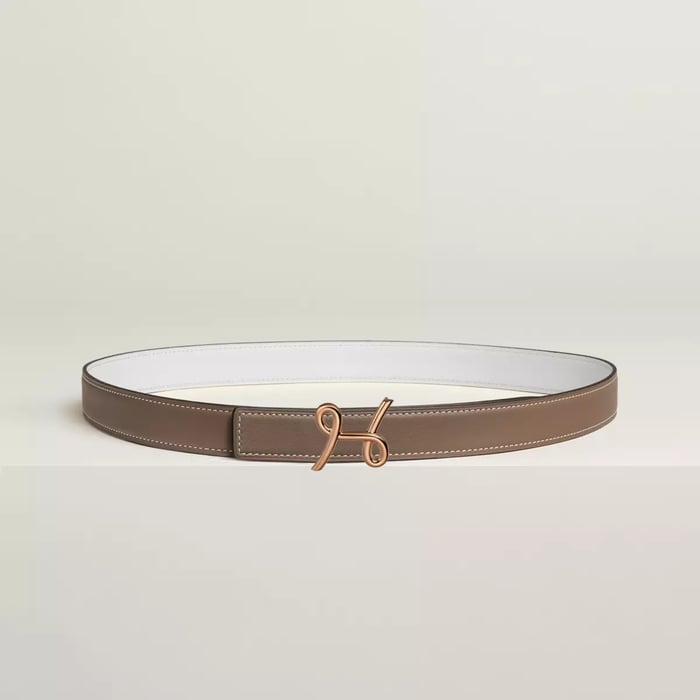 H Cursives 벨트 버클 & 리버서블 가죽 스트랩 24mm