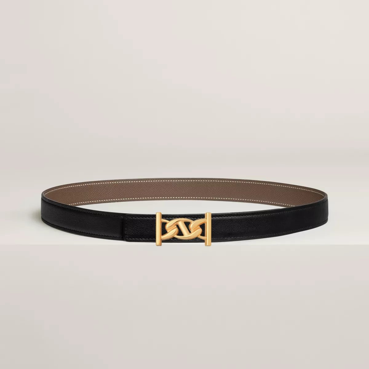 My H belt buckle & Reversible leather strap 24 mm
