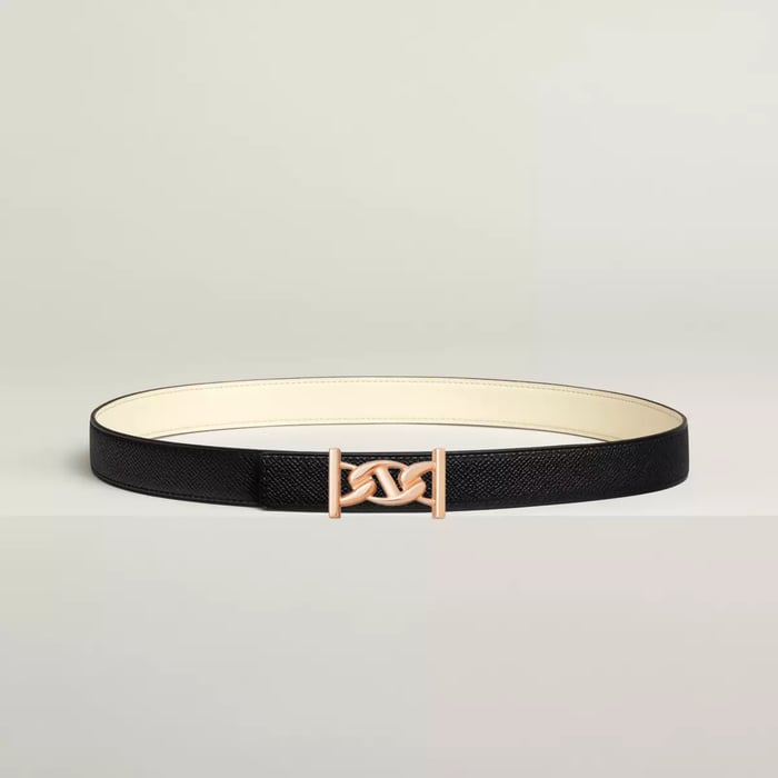 My H belt buckle & Reversible leather strap 24 mm