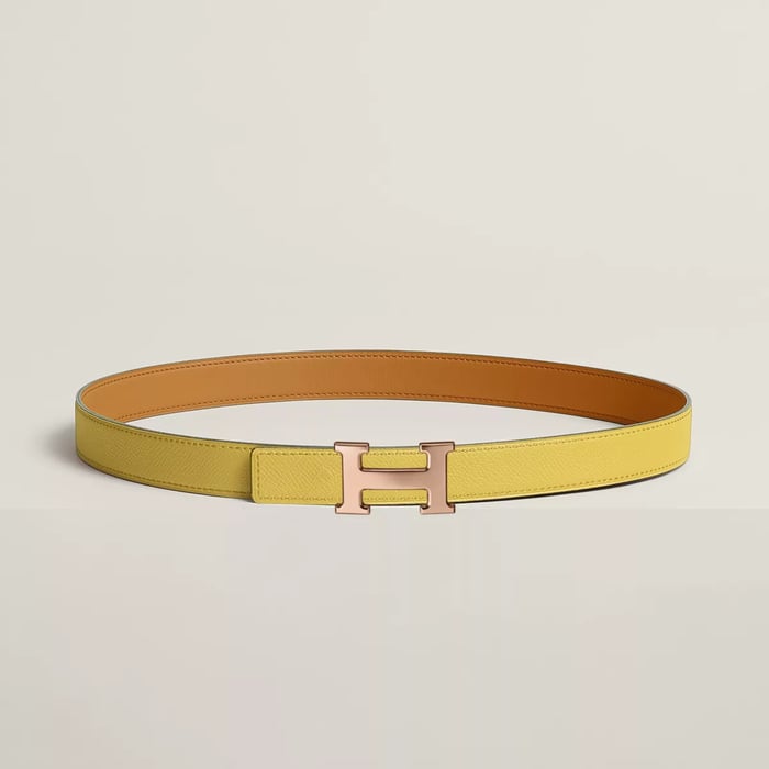 Mini H Belt Buckle & Reversible Leather Strap 24 MM