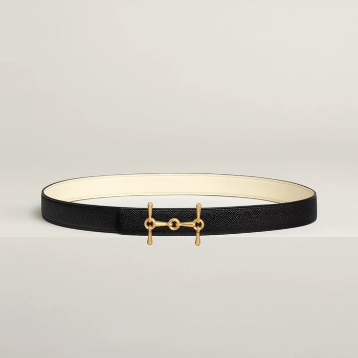 H Equestre belt buckle & Reversible leather strap 24 mm