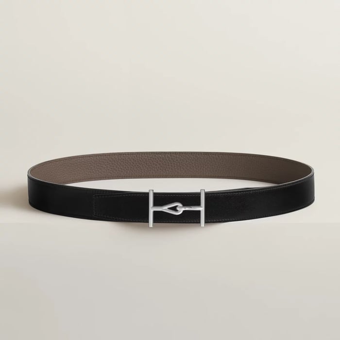 Jumbo Belt Buckle & Reversible Leather Strap 32 MM