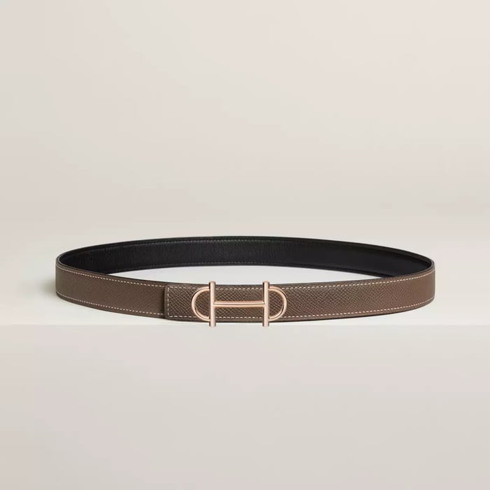 Gamma Belt Buckle & Reversible Leather Strap 24 MM
