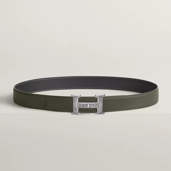 H Touareg Belt Buckle & Reversible Leather Strap 32 MM