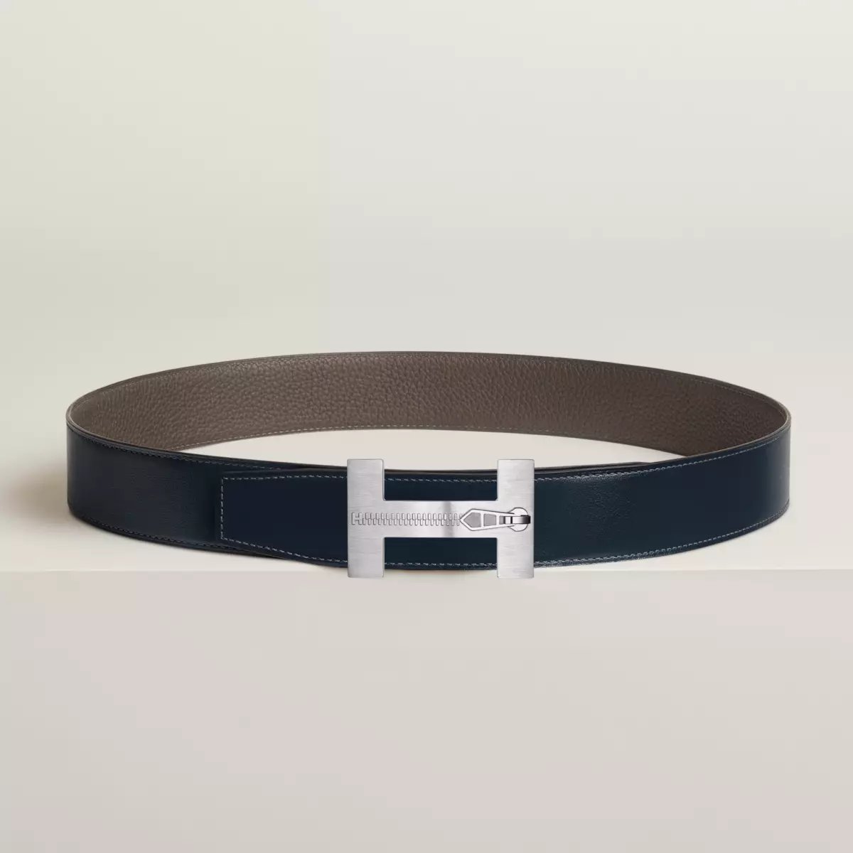 Quizz Ferme-Tout belt buckle & Reversible leather strap 38 mm