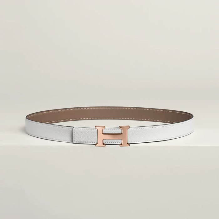 Mini H Belt Buckle & Reversible Leather Strap 24 MM