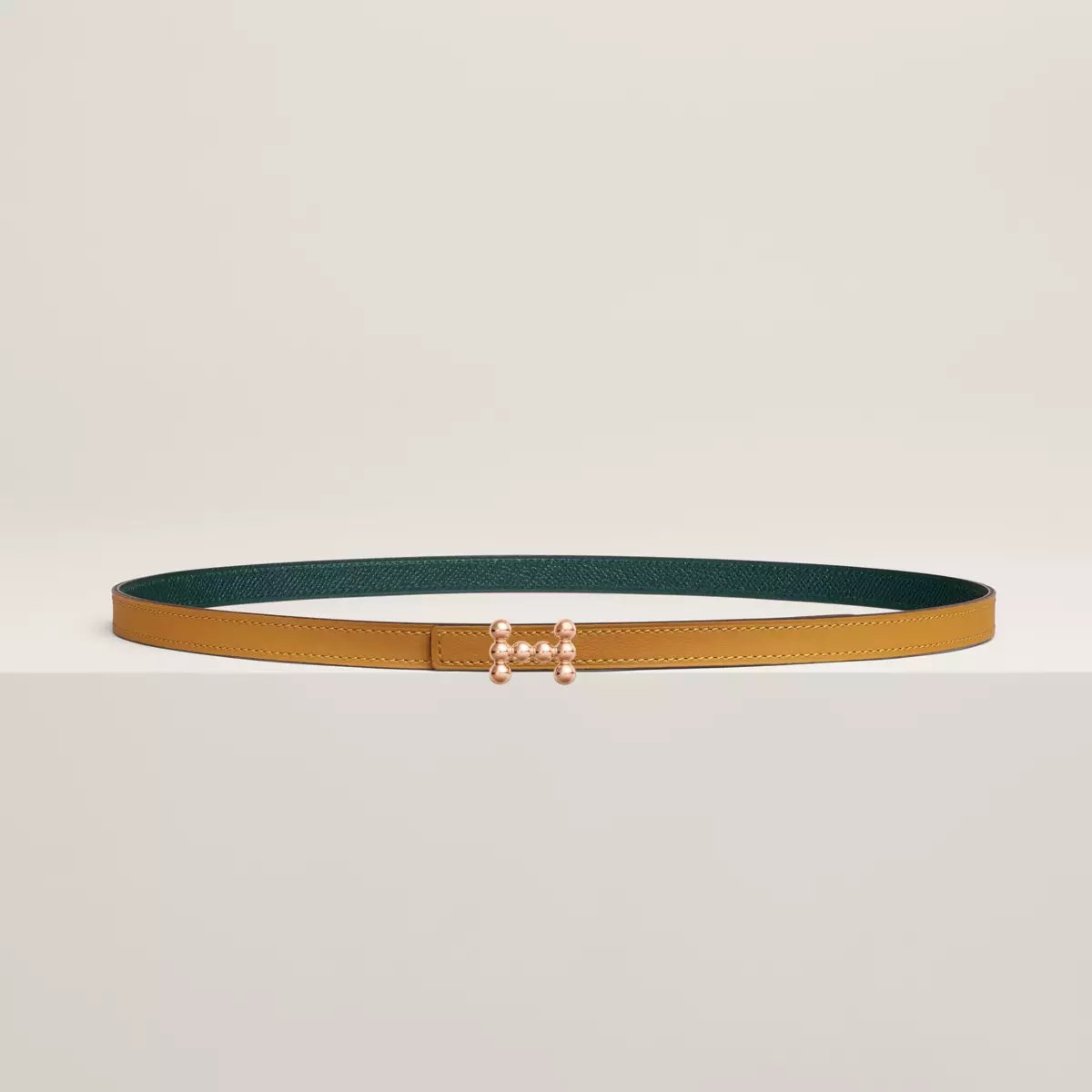 Bubble belt buckle & Reversible leather strap 13 mm