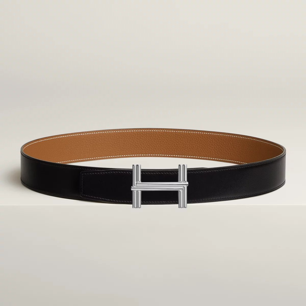 Traverse belt buckle & Reversible leather strap 38 mm