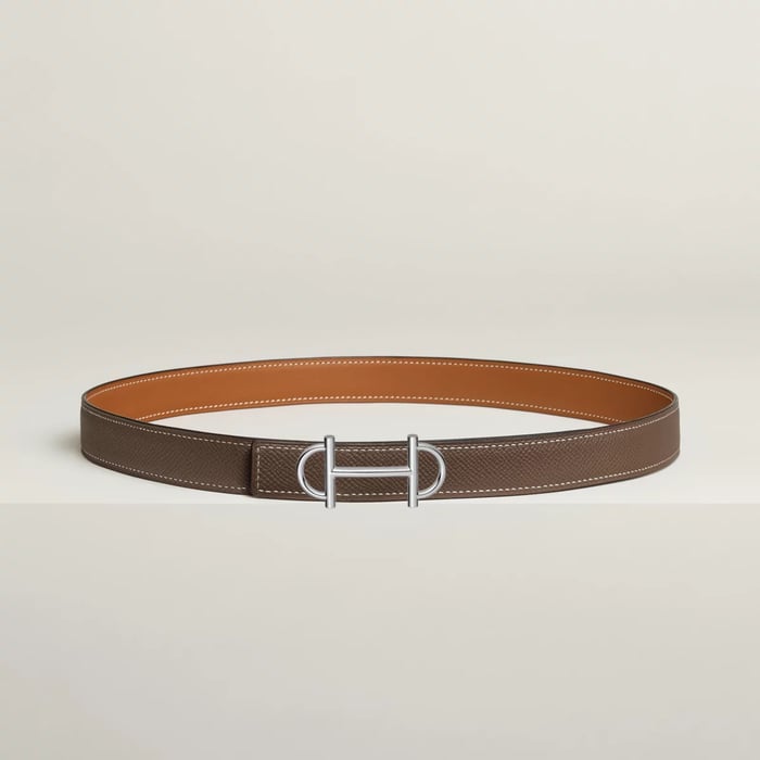 Gamma Belt Buckle & Reversible Leather Strap 24 MM