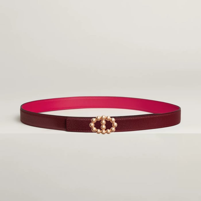Maillon Bubble Belt Buckle & Reversible Leather Strap 24 MM