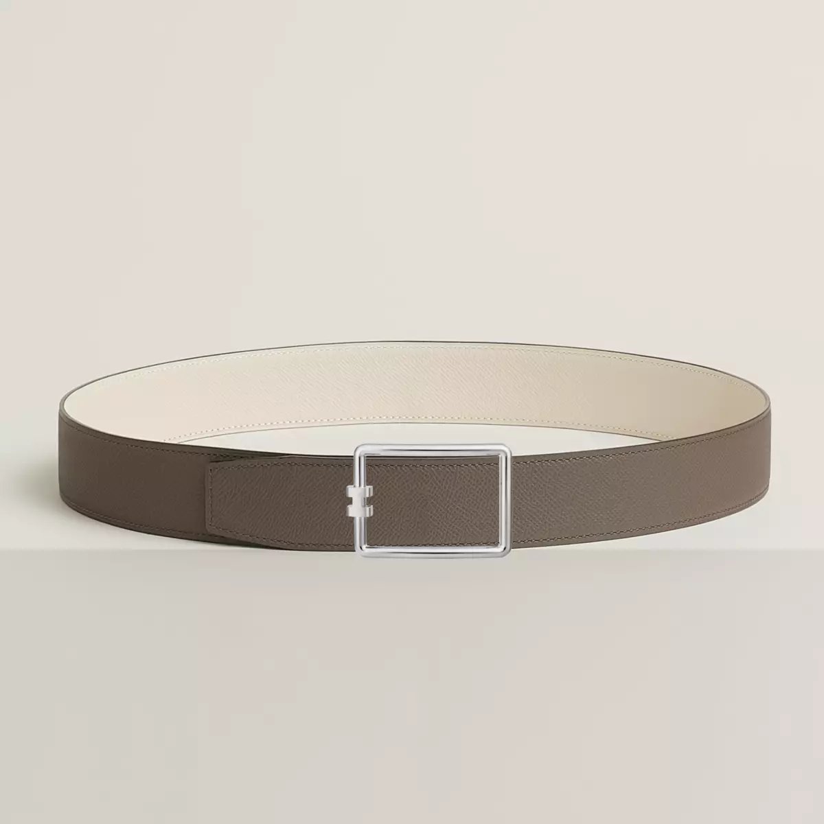 Tube H belt buckle & Reversible leather strap 38 mm