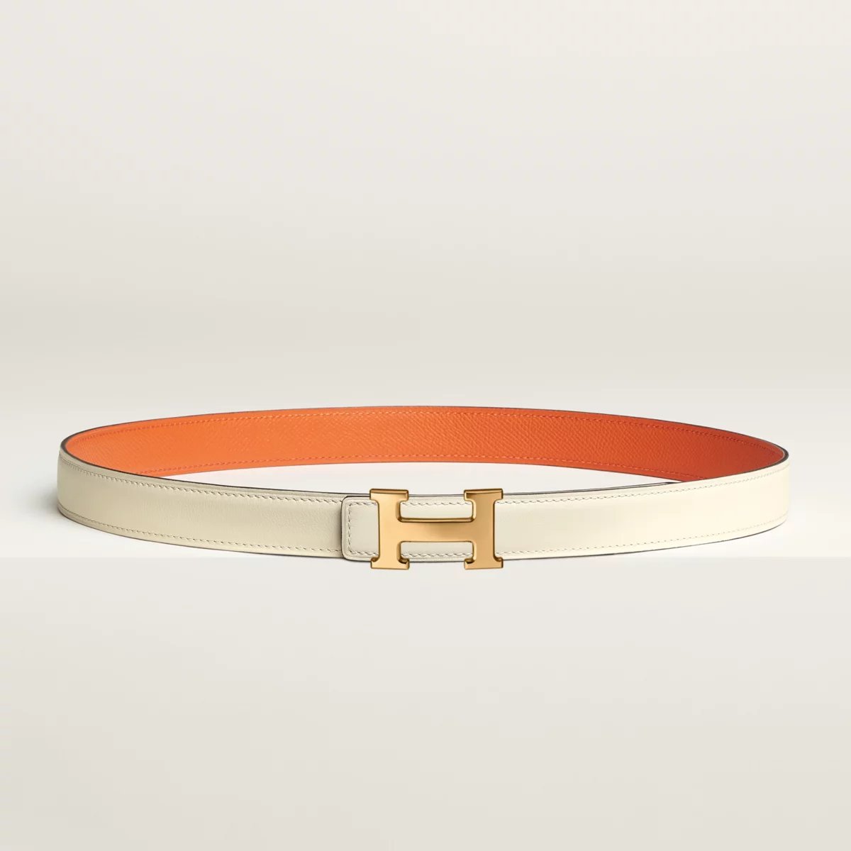Mini H belt buckle & Reversible leather strap 24 mm