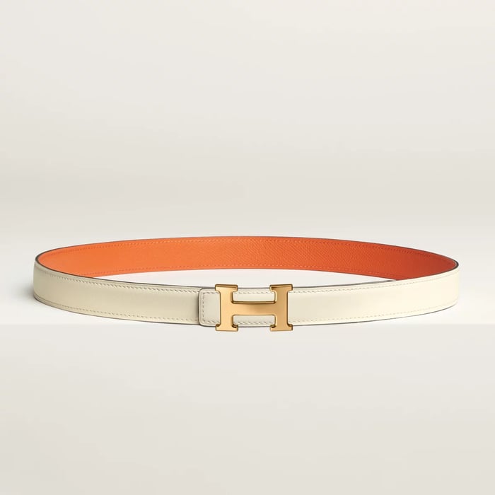 Mini H Belt Buckle & Reversible Leather Strap 24 MM