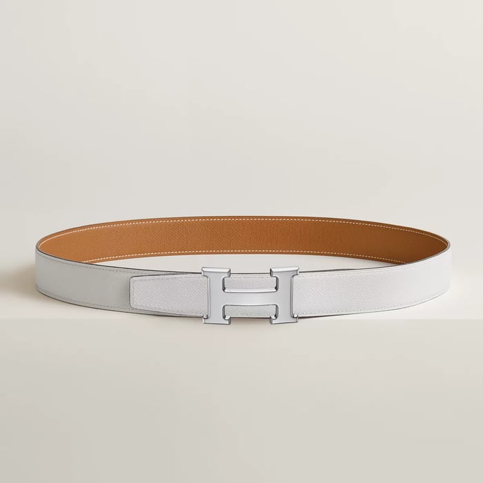 H Belt Buckle & Reversible Leather Strap 32 MM