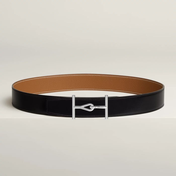 Jumbo Belt Buckle & Reversible Leather Strap 38 MM