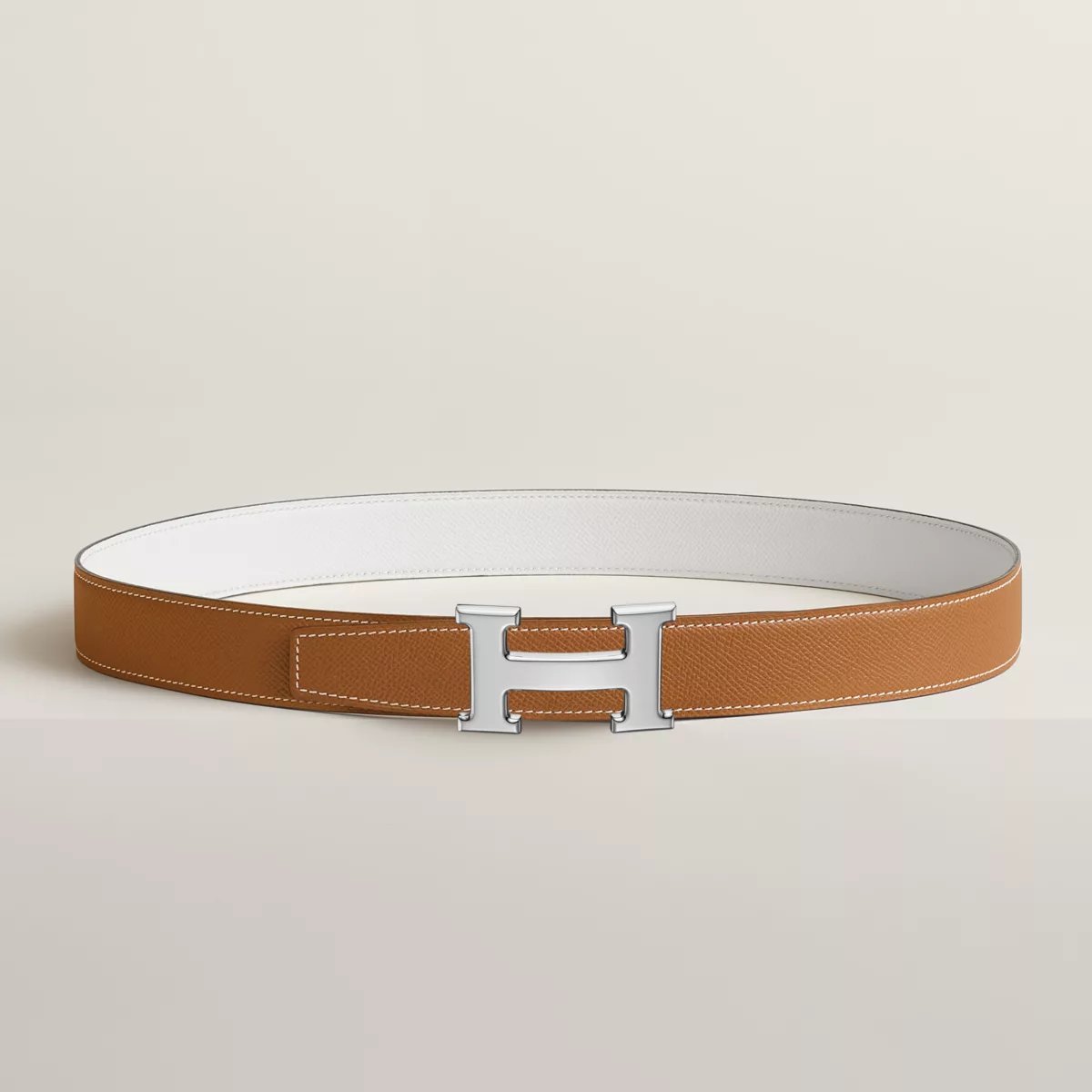 H belt buckle & Reversible leather strap 32 mm