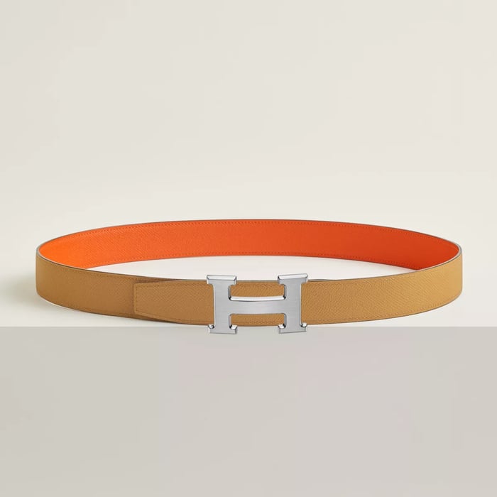 H Belt Buckle & Reversible Leather Strap 32 MM