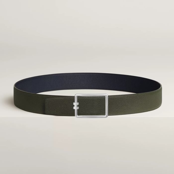 Tube H Belt Buckle & Reversible Leather Strap 38 MM