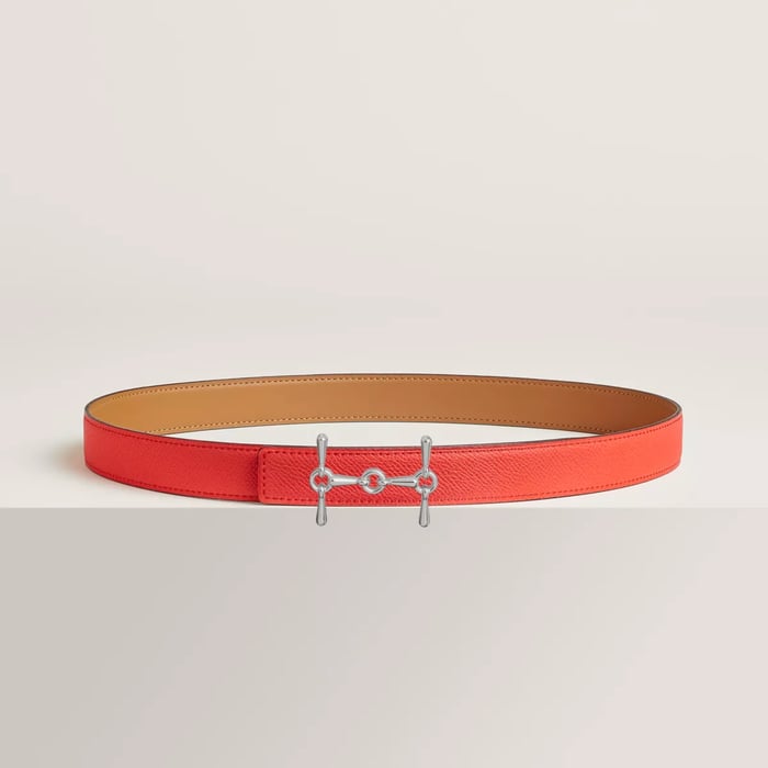 H Equestre Belt Buckle & Reversible Leather Strap 24 MM