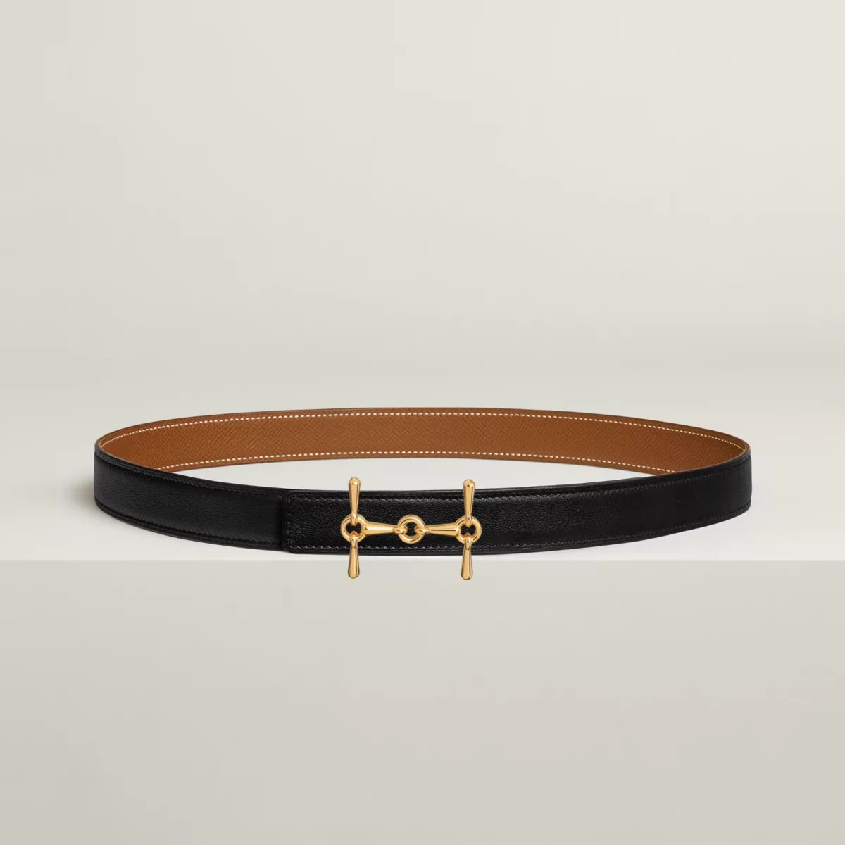 H Equestre belt buckle & Reversible leather strap 24 mm