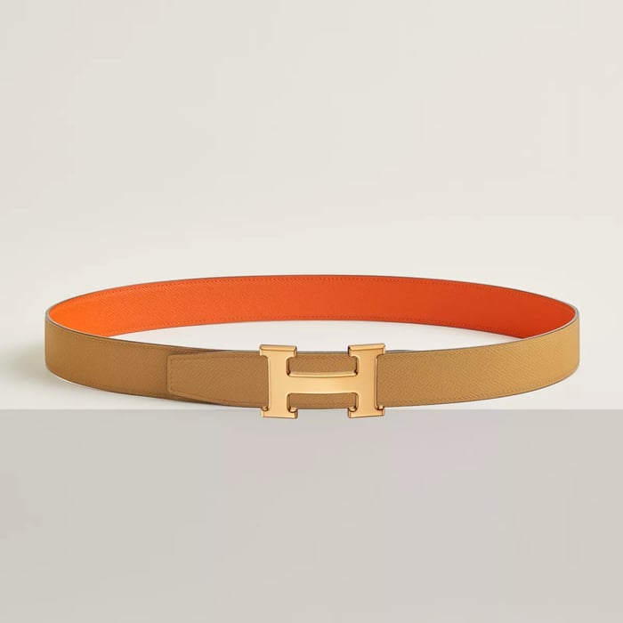 H Belt Buckle & Reversible Leather Strap 32 MM