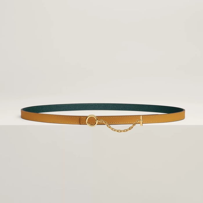 Carrousel belt buckle & Reversible leather strap 13 mm