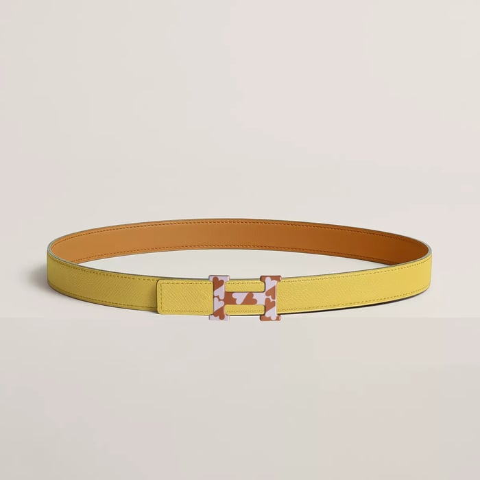 H Email Coeur Belt Buckle & Reversible Leather Strap 24 MM