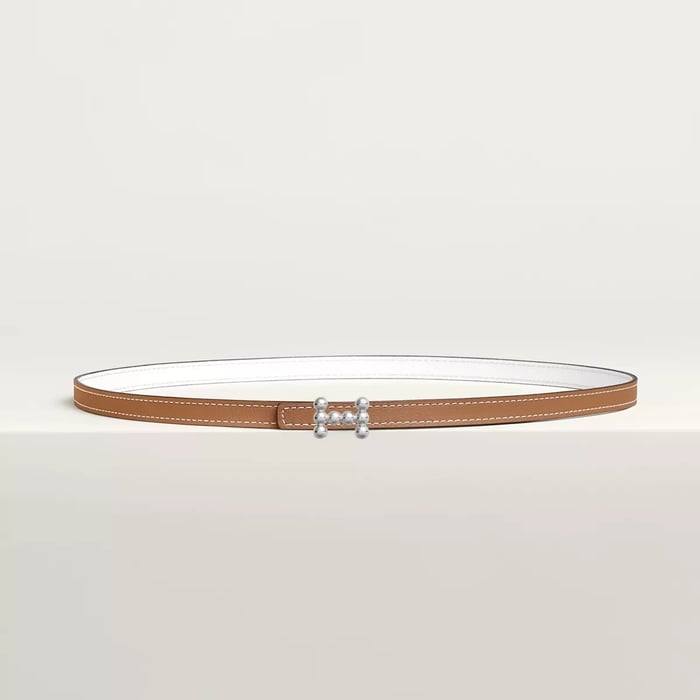 Bubble belt buckle & Reversible leather strap 13 mm