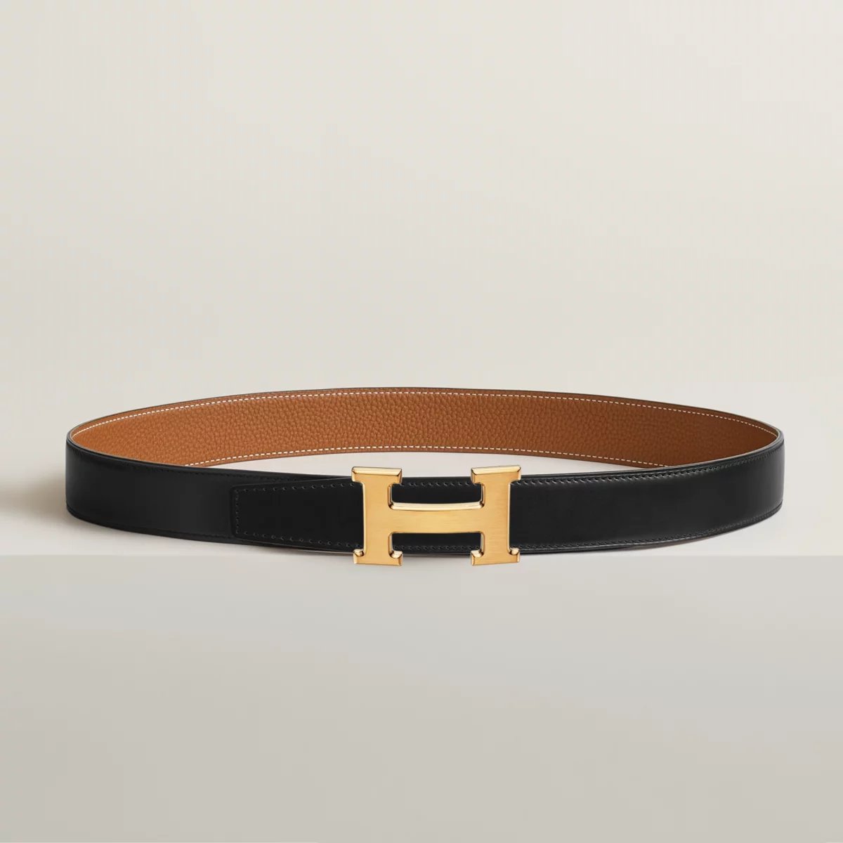 H belt buckle & Reversible leather strap 32 mm
