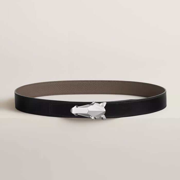 Destrier Belt Buckle & Reversible Leather Strap 32 MM