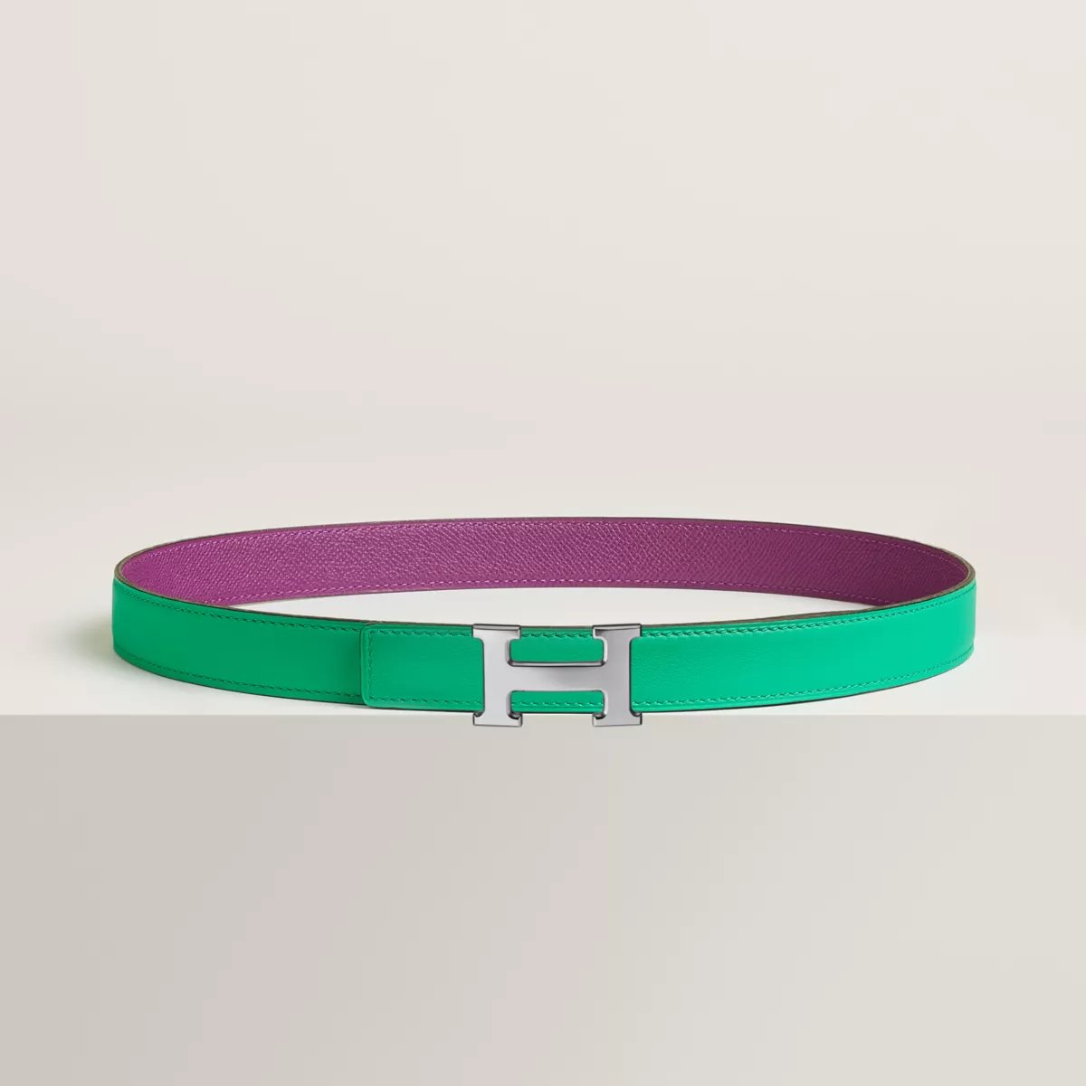 Mini H belt buckle & Reversible leather strap 24 mm