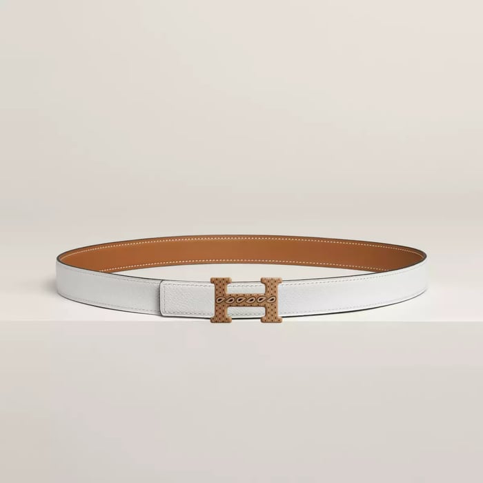 H Email Bandana Belt Buckle & Reversible Leather Strap 24 MM
