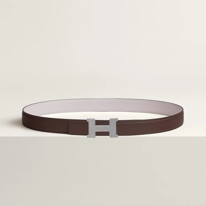 Mini Constance Guillochee belt buckle & Reversible leather strap 24 mm