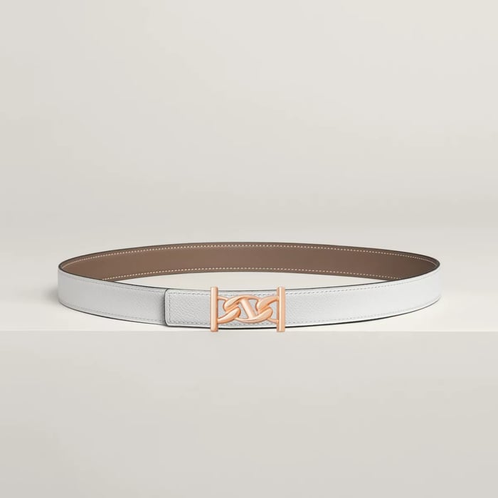 My H Belt Buckle & Reversible Leather Strap 24 MM