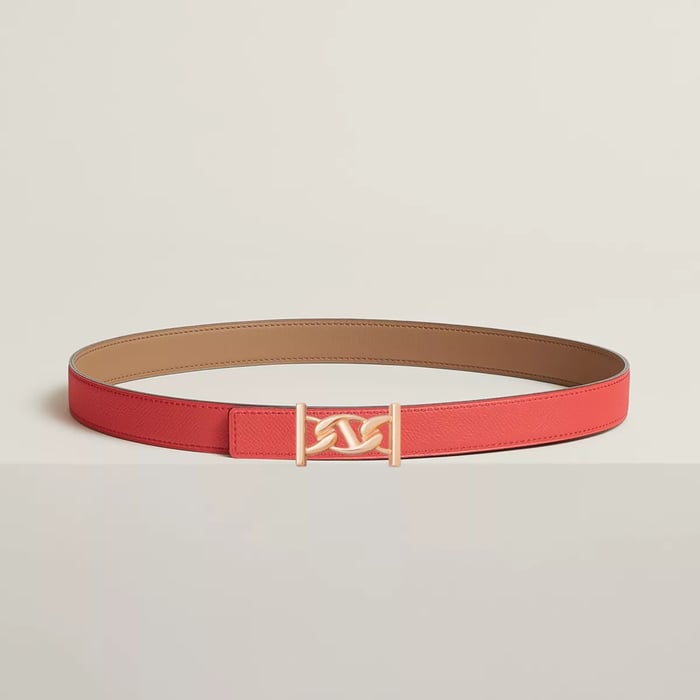 My H Belt Buckle & Reversible Leather Strap 24 MM