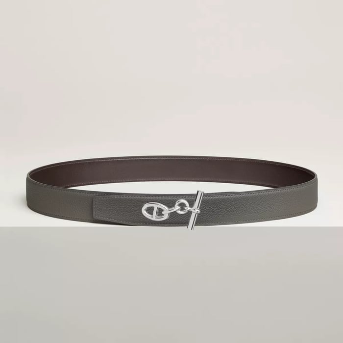 Yachting Belt Buckle & Reversible Leather Strap 32 MM