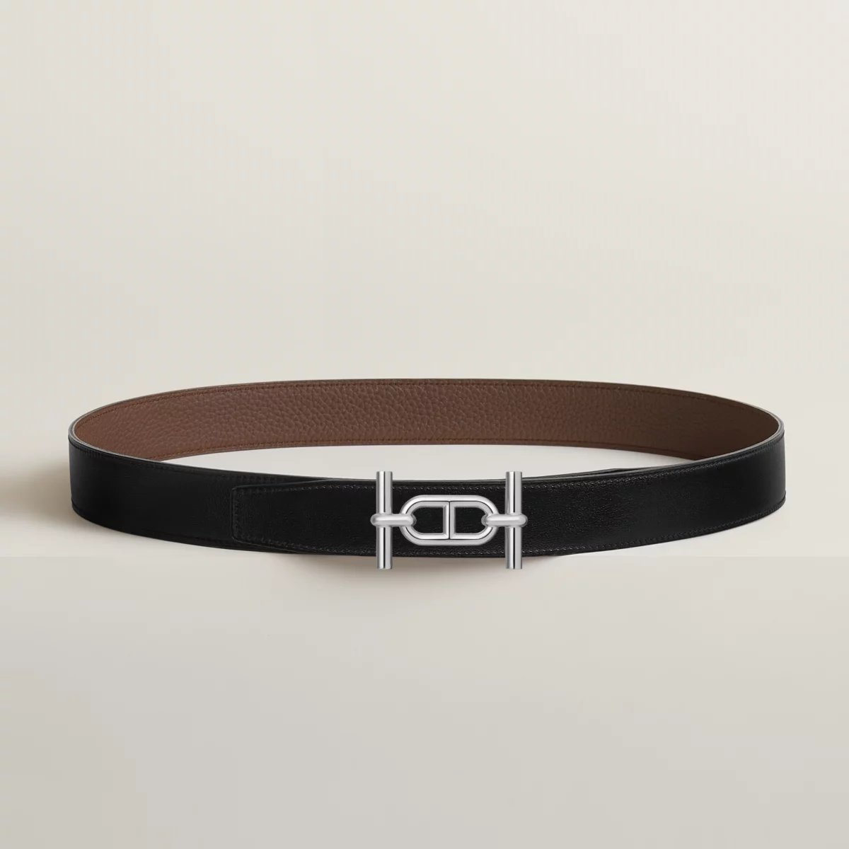 Ancre belt buckle & Reversible leather strap 32 mm