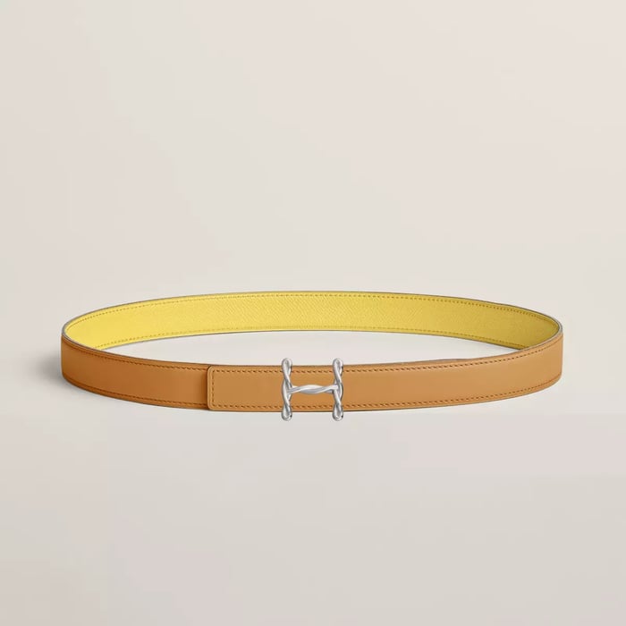 H Torsade belt buckle & Reversible leather strap 24 mm