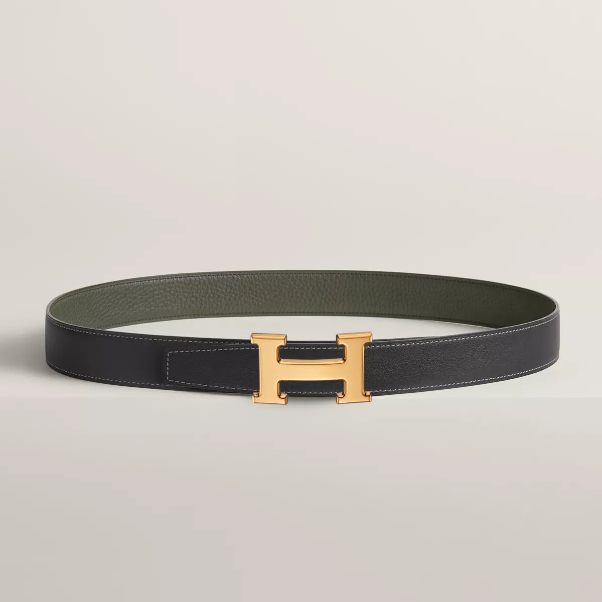 H belt buckle & Reversible leather strap 32 mm